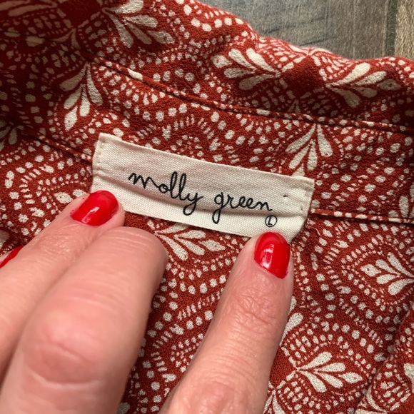 Molly Green boho Dress SZ L - Picture 2 of 4